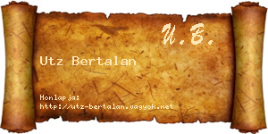 Utz Bertalan névjegykártya